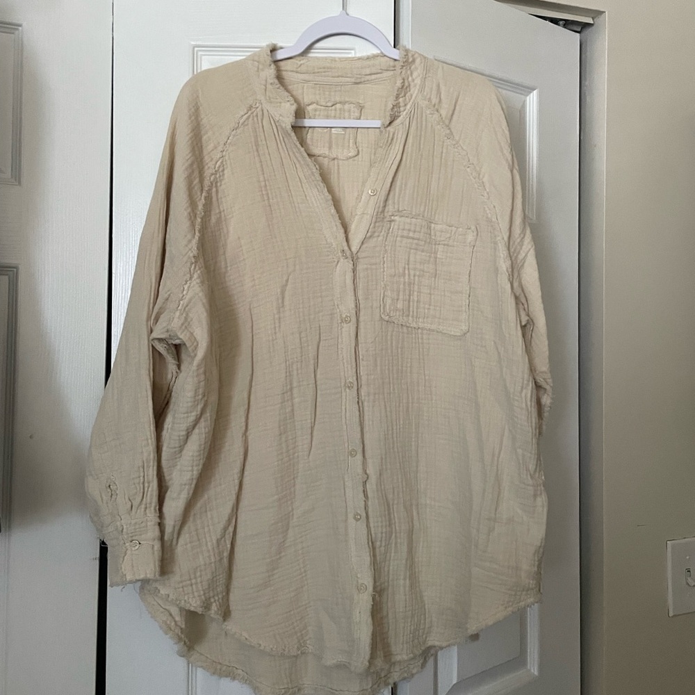 Aerie Pool to Party Button Up Shirt